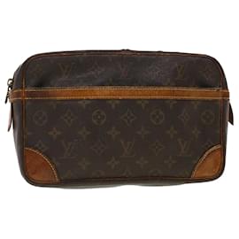 Louis Vuitton-Louis Vuitton Monogram Compiegne 28 Clutch Bag M51845 LV Auth 39659-Brown