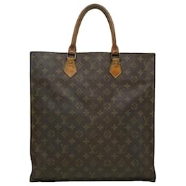 Louis Vuitton-LOUIS VUITTON Monogram Sac Plat Hand Bag M51140 LV Auth pt2100-Brown