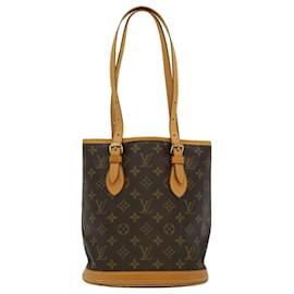 Louis Vuitton-LOUIS VUITTON Monogram Bucket PM Shoulder Bag M42238 LV Auth pt2995-Brown