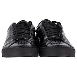 Givenchy-GIVENCHY 4G Embossed Urban Street Sneakers in Black Patent Leather-Black