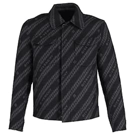 Givenchy-Givenchy Logo Chain Jacquard Jacket in Black Wool-Black