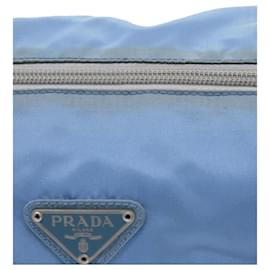 Prada-PRADA Shoulder Bag Nylon Light Blue Yellow Auth 50395-Blue