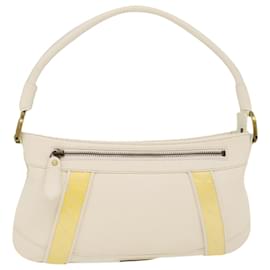 Burberry-BURBERRY Shoulder Bag Leather White Auth ep1291-White