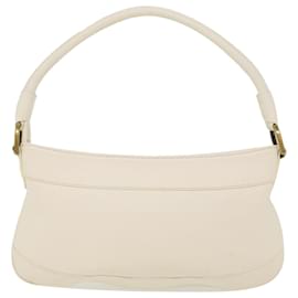 Burberry-BURBERRY Shoulder Bag Leather White Auth ep1291-White