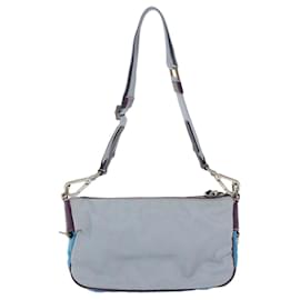 Prada-PRADA Borsa A Spalla Nylon Pelle Blu Auth am4846-Blu