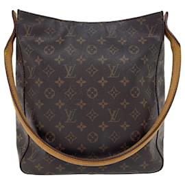 Louis Vuitton-LOUIS VUITTON Monogram Looping GM Shoulder Bag M51145 LV Auth yt901-Brown