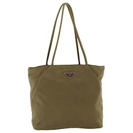Prada-PRADA Tote Bag Nylon Brown Auth 36332-Brown