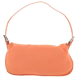 Fendi-FENDI Mamma Baguette Umhängetasche Nylon Orange Auth 50148-Orange