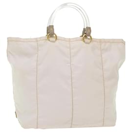 Prada-PRADA Hand Bag Nylon White Auth bs7266-White