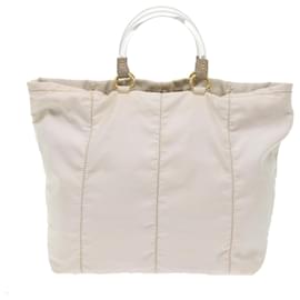 Prada-PRADA Handtasche Nylon Weiß Auth bs7266-Weiß