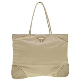 Prada-PRADA Shoulder Bag Nylon Beige Auth ny228-Brown