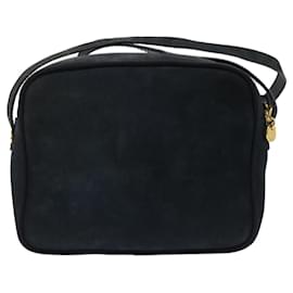 Salvatore Ferragamo-Salvatore Ferragamo Bolsa de ombro camurça preta Auth ep1275-Preto