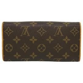 Louis Vuitton-Bolso de hombro con monograma Pochette Twin PM de LOUIS VUITTON M51854 Autenticación LV1456-Castaño