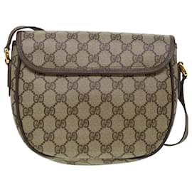 Gucci-GUCCI GG Canvas Turn Lock Shoulder Bag PVC Leather Beige 001 29 0930 Auth yk6942-Brown