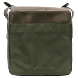 Prada-PRADA Shoulder Bag Nylon Leather Khaki Auth yt579-Green