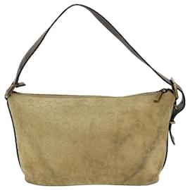 Céline-CELINE C Macadam Canvas Shoulder Bag Beige Auth 40751-Brown