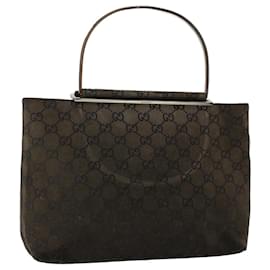 Gucci-GUCCI GG Canvas Handtasche Grau 000.0801 Auth 49942-Grau