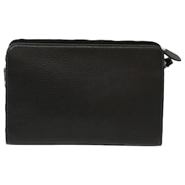 Burberry-BURBERRY Clutch Bag Leder Schwarz Auth yk8023-Schwarz