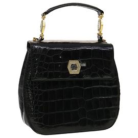 Versus Versace Gianni Versace Handtasche Leder Schwarz Auth bs5586 Schwarz