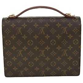 Louis Vuitton-Louis Vuitton Monogram Monceau 28 Hand Bag 2way M51185 LV Auth 50702-Brown
