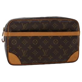 Louis Vuitton-Louis Vuitton Monogram Compiegne 28 Clutch Bag M51845 LV Auth am4834-Brown