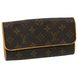 Louis Vuitton-LOUIS VUITTON Monogram Pochette Twin PM Shoulder Bag M51854 LV Auth rd4133-Brown