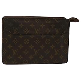 Louis Vuitton-Bolso de mano con monograma Pochette Homme de LOUIS VUITTON M51795 LV Auth 50111-Castaño