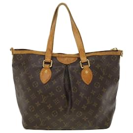 Louis Vuitton-LOUIS VUITTON Monogram Palermo PM Tote Bag M40145 LV Auth bs4478-Brown