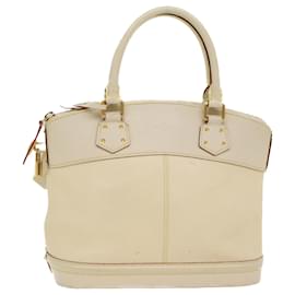 Louis Vuitton-LOUIS VUITTON Lockit MM Hand Bag Suhari White M91874 LV Auth ep1339-White