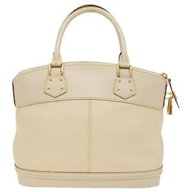 Louis Vuitton-LOUIS VUITTON Lockit MM Hand Bag Suhari White M91874 LV Auth ep1339-White