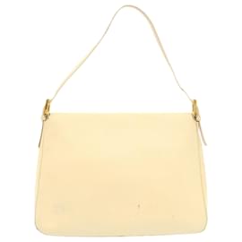 Fendi-FENDI Mamma Baguette Sac à bandoulière Cuir Crème Auth bs441-Blanc