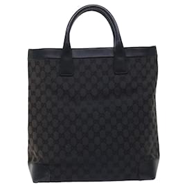 Gucci-GUCCI GG Canvas Hand Bag Black Auth 50522-Black