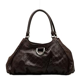 Gucci-Guccissima Leather Abbey D-Ring Shoulder Bag 189835-Brown