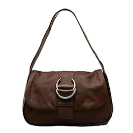 Prada-Leather Shoulder Bag-Brown