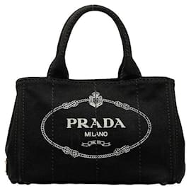 Prada-Canapa Logo Handbag-Black