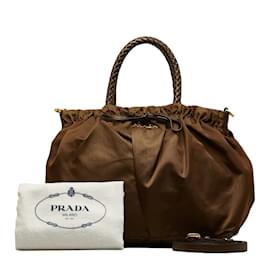 Prada-Tessuto Handbag-Brown