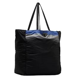 Prada-Prada Tessuto Tote Bag Canvas Tote Bag in Good condition-Blue
