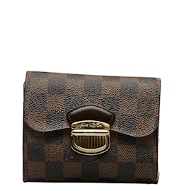 Louis Vuitton-Louis Vuitton Damier Ebene Joy Wallet Canvas Short Wallet N60034 in gutem Zustand-Braun