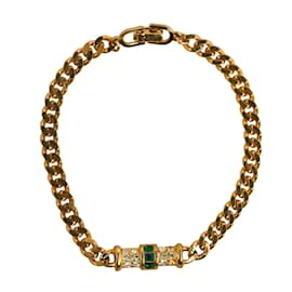 Dior-Bracelet chaîne en strass-Doré