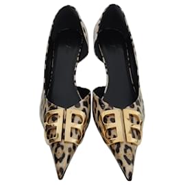 Balenciaga-Sapatos Balenciaga em couro envernizado com estampa de leopardo-Multicor