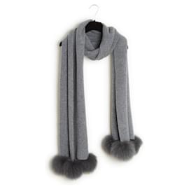 Yves Salomon-Ultra soft maxi cashmere scarf-Gris