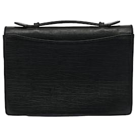 Gianni Versace-Gianni Versace Business Bag Leather Black Auth bs8408-Black