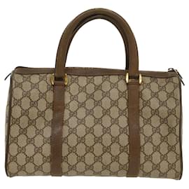 Gucci-GUCCI GG Canvas Web Sherry Line Boston Bag Beige Red Green 39 02 007 Auth yk8683-Red,Beige,Green