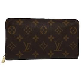 Louis Vuitton-Carteira LOUIS VUITTON Monogram Porte Monnaie Zip Longa M61727 LV Auth yk8672-Monograma