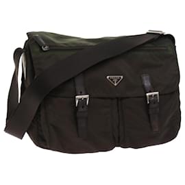 Prada-PRADA Shoulder Bag Nylon Khaki Auth 54974-Khaki