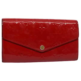 Louis Vuitton-LOUIS VUITTON Vernis Portefeiulle Sarah Long Wallet Red M93530 LV Auth ep1763-Red