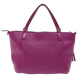 Gucci-GUCCI Soho Hand Bag Leather 2way Purple 369176 Auth yk8543-Purple
