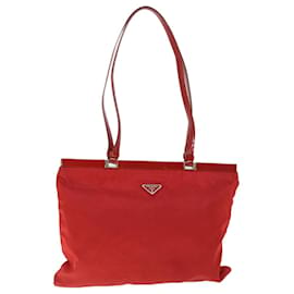 Prada-PRADA Tote Bag Nylon Rouge Auth ac2205-Rouge