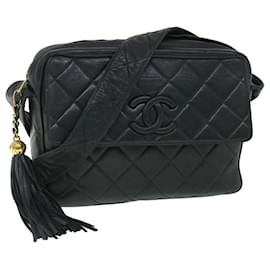 Chanel-CHANEL Sac à bandoulière Cuir Noir Auth CC bs8498-Noir