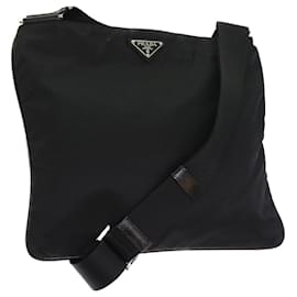 Prada-PRADA Shoulder Bag Nylon Black Auth 54821-Black
